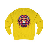 Colorful Lion Graphic Unisex Sweatshirt - Bold & Artistic Design for Animal Lovers